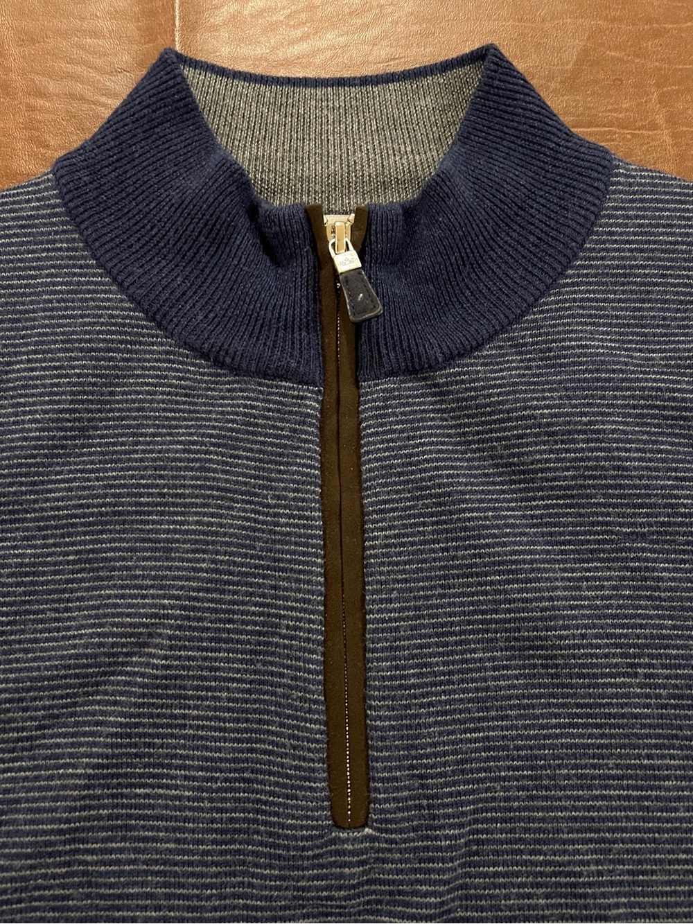 Peter Millar Blue Merino Wool 1/4 Zip Pullover Sweater - XL